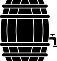 zwart en wit bier vat icoon in vlak stijl. vector
