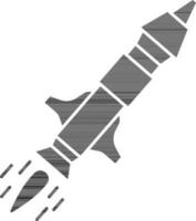 illustratie van raket icoon in zwart en wit kleur. vector