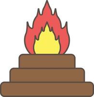 brand pit yajna kleurrijk icoon in vlak stijl. vector