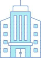 modern gebouw icoon in blauw en wit kleur. vector