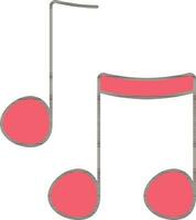 rood trilling muziek- Notitie symbool of icoon. vector