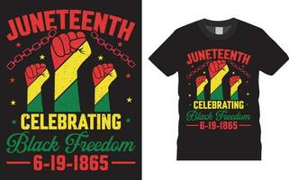 juneteenth vieren 1865 Amerikaans zwart mensen historisch vrijheid dag t-shirt ontwerp vector
