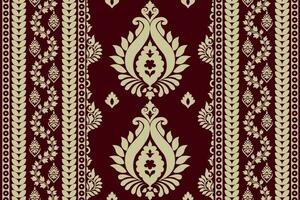 paisley etnisch naadloos patroon ontwerp. bloemen patroon met paisley en Indisch bloem motieven. damast stijl patroon voor textil en decoratie vector