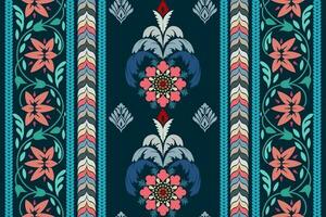 paisley etnisch naadloos patroon ontwerp. bloemen patroon met paisley en Indisch bloem motieven. damast stijl patroon voor textil en decoratie vector