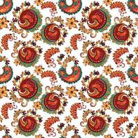 paisley etnisch naadloos patroon ontwerp. bloemen patroon met paisley en Indisch bloem motieven. damast stijl patroon voor textil en decoratie vector