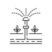 landbouw en landbouw icoon dun lijn stijl. globaal landbouw en oogst. dorp. druppelen irrigatie. vector