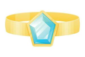 goud verloving ring met een sprankelend diamant edelsteen. vector geïsoleerd vrouw tekenfilm sieraden.