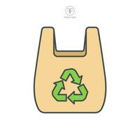 plastic zak met recycle teken icoon symbool sjabloon voor grafisch en web ontwerp verzameling logo vector illustratie