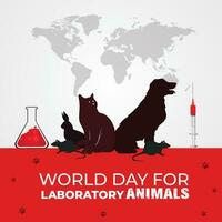wereld dag voor laboratorium dieren. 24 april. hou op de wreedheid. hou op dier testen. sjabloon voor achtergrond, banier, kaart, poster. vector illustratie.