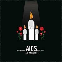 Internationale AIDS kaarslicht gedenkteken. sjabloon voor achtergrond, banier, kaart, poster. vector illustratie.