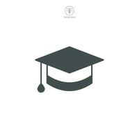 diploma uitreiking pet icoon symbool sjabloon voor grafisch en web ontwerp verzameling logo vector illustratie