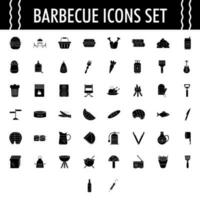 zwart en wit illustratie van barbecue icoon reeks Aan wit achtergrond. vector