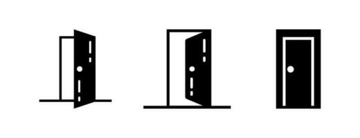 deur vullen icoon symbool vector. zwart glyph deur icoon vector