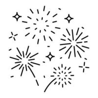 vuurwerk lijn icoon, schets vector teken, lineair pictogram geïsoleerd Aan wit. logo illustratie. nieuw jaar, Kerstmis en viering carnaval. gelukkig nieuw jaar.