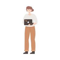 ontwerper vrouw laptop vector