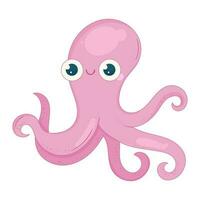 Octopus roze zeeleven dier karakter vector