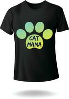 liefde kat mama met poot illustratie vector t-shirt ontwerp voor huisdier minnaar eps 10