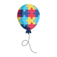 puzzel ballon helium drijvend icoon vector