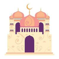 moslim facade voorkant traditioneel icoon vector