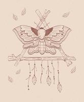 vlinder houten veren vector