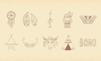 boho minimalistische set vector