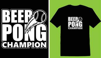 bier pong kampioen t-shirt vector