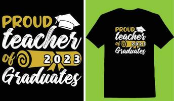 trots leraar van 2023 afgestudeerden t-shirt vector