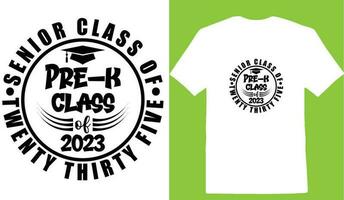 senior klasse van twintig dertig vijf pre-k klasse van 2023 t-shirt vector