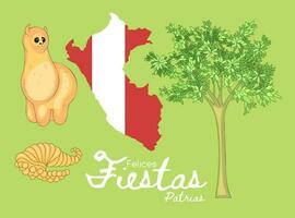 hand- getrokken feesten patriotten Peru ontwerp elementen vector