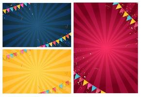 banner met slinger van vlaggen en linten collectie set vector