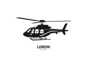 helikopter silhouet in zwart geïsoleerd Aan wit achtergrond vector