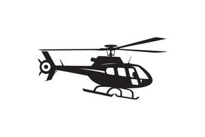 helikopter silhouet in zwart vector grafisch