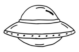 schets tekenfilm ufo buitenaards wezen vlak. ufo, buitenaards wezen, illustratie, vector. vector