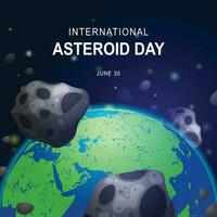 Internationale asteroïde dag achtergrond. vector