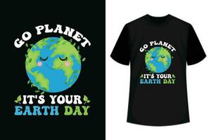 Gaan planeet haar uw aarde dag t-shirt ontwerp. vector