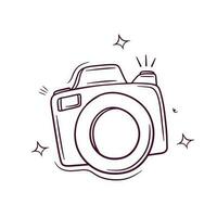 hand- getrokken dslr camera. tekening vector schetsen illustratie