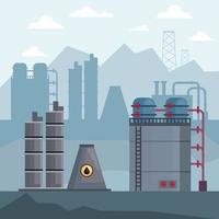 fabriek fracking scene vector