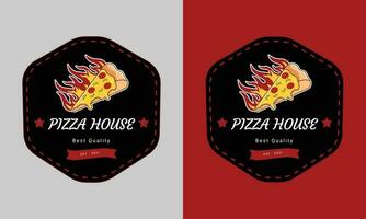 pizza huis vector logo ontwerp sjabloon. pizza logo ontwerp. pizza plak logo. snel voedsel logo ontwerp.