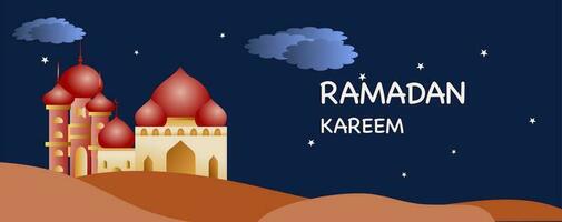 Islamitisch moskee Ramadan kareem vlak stijl ontwerp vector