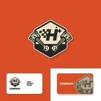 alfabet h ras garage logo vector