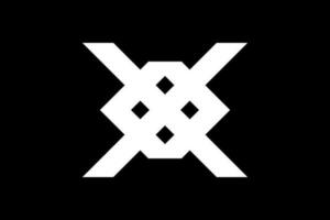 brief X logo ontwerp concept negatief ruimte stijl. abstract teken gebouwd van controleren merken. vector elementen sjabloon icoon. wit kleur. X origami brief. origami pijlen embleem. eerste X brief