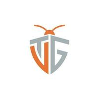 brieven tvg vtg plaag controle logo vector