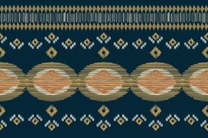 etnisch ikat kleding stof patroon meetkundig stijl.afrikaans ikat borduurwerk etnisch oosters patroon marine blauw achtergrond. abstract, vector, illustratie.voor textuur, kleding, sjaal, decoratie, tapijt, zijde. vector