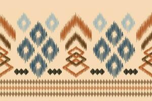 etnisch ikat kleding stof patroon meetkundig stijl.afrikaans ikat borduurwerk etnisch oosters patroon bruin room achtergrond. abstract, vector, illustratie.voor textuur, kleding, sjaal, decoratie, tapijt, zijde. vector