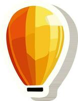 oranje en geel heet lucht ballon icoon in sticker stijl. vector