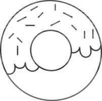 geïsoleerd donut icoon in zwart schets stijl. vector