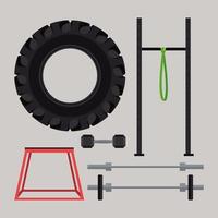 zes crossfit iconen vector