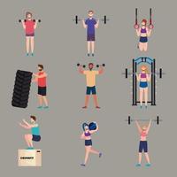 sterke atleten crossfit vector