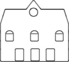 zwart en wit gebouw in vlak illustratie. vector
