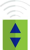 blauw Wifi signaal met groen knop. vector